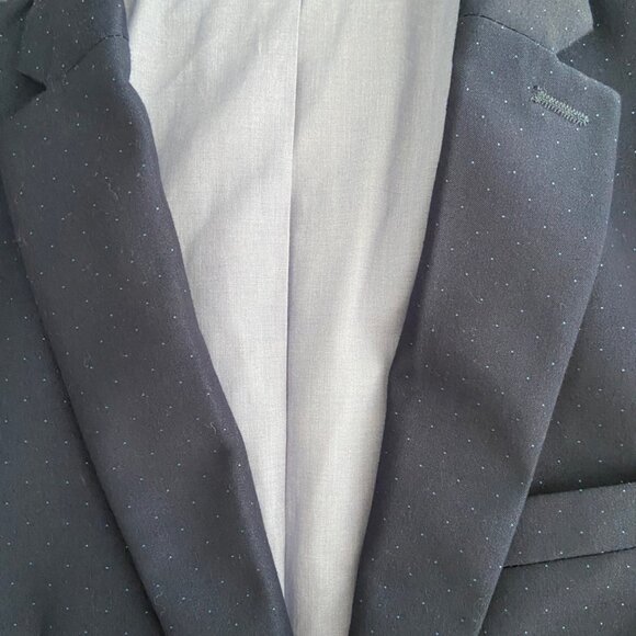 Next Boys’ Large Navy Blue Blazer – Tiny Dot Pattern, Look Sharp EUC - Picture 8 of 16